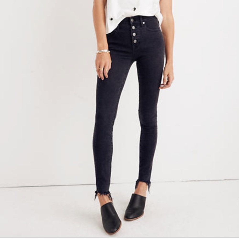 Madewell High Rise Button Front Skinny Jeans